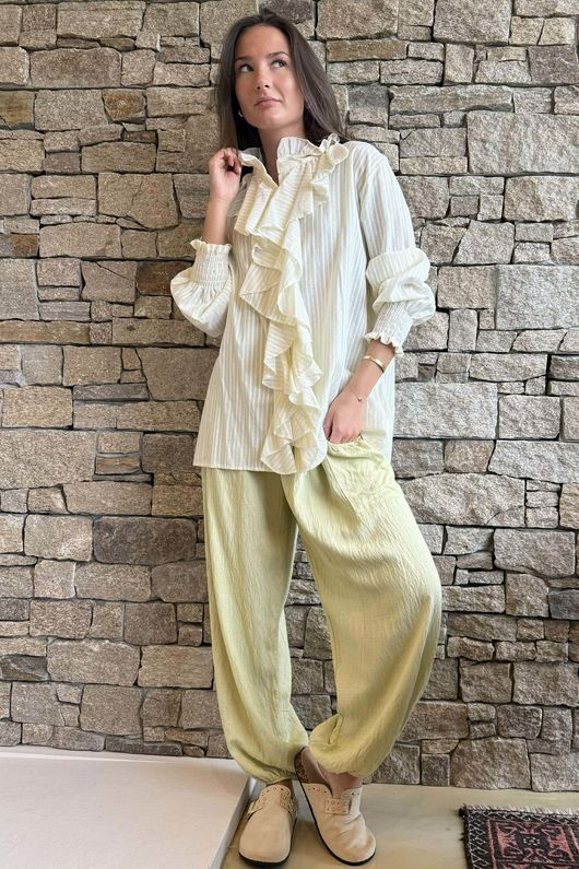 Nantucket Ruffle Blouse Lemon /15=